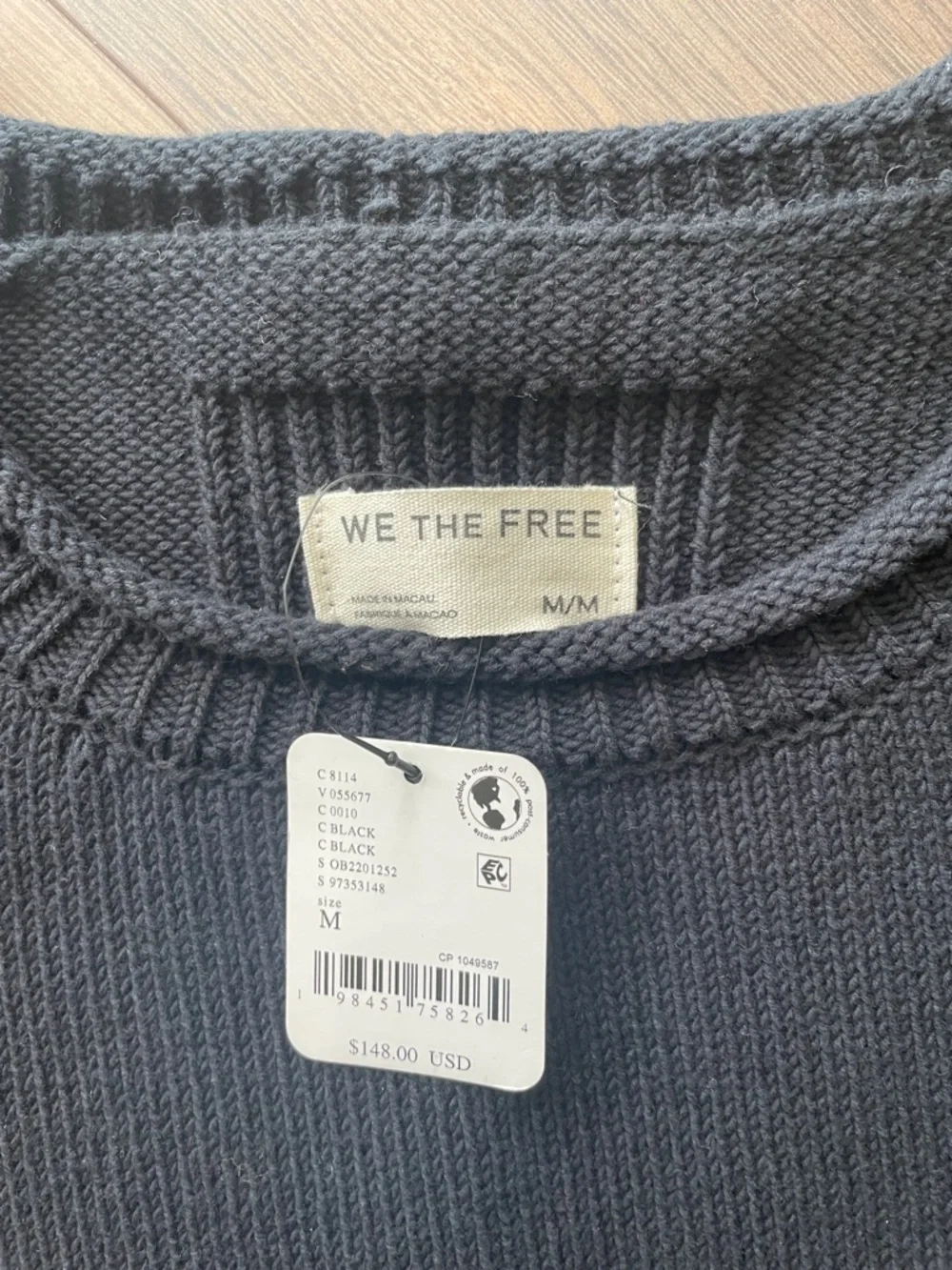 Free People Ella Roll Neck Cotton Knit Sweater- size Medium